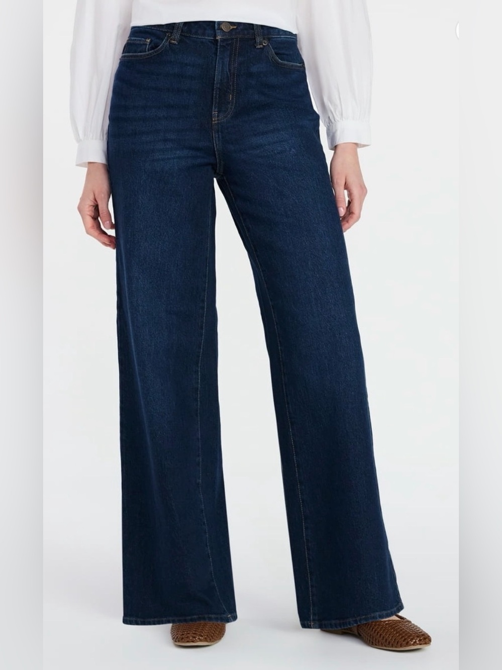 A99 Time and Tru Wide-Leg Jeans 31” inseam in Dark Blue Wash NWT Size 18 - Picture 2 of 7